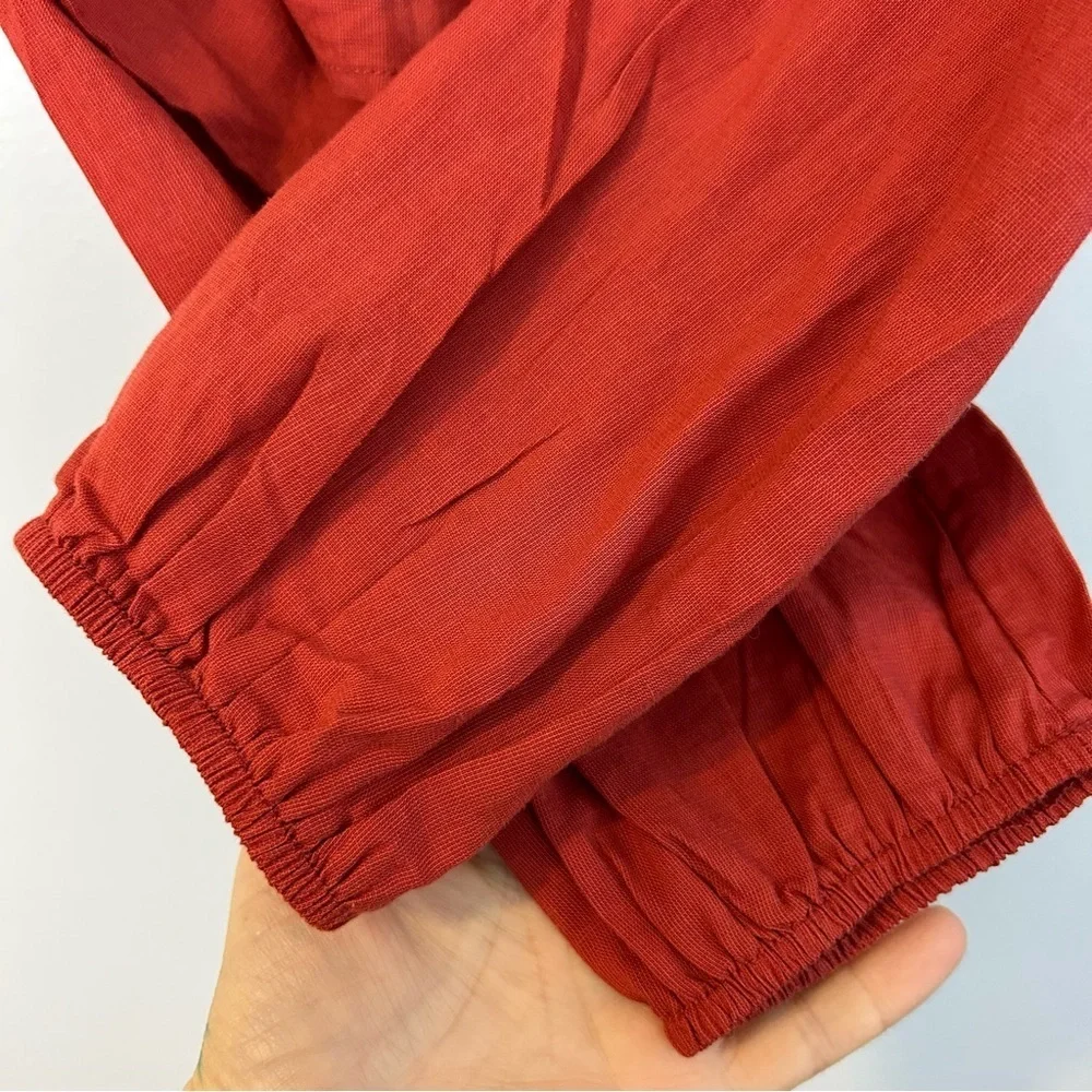 NWT PacSun/La Hearts Lace Up Long Sleeve Rust Boho Crop Top  Size Medium - Picture 13 of 13